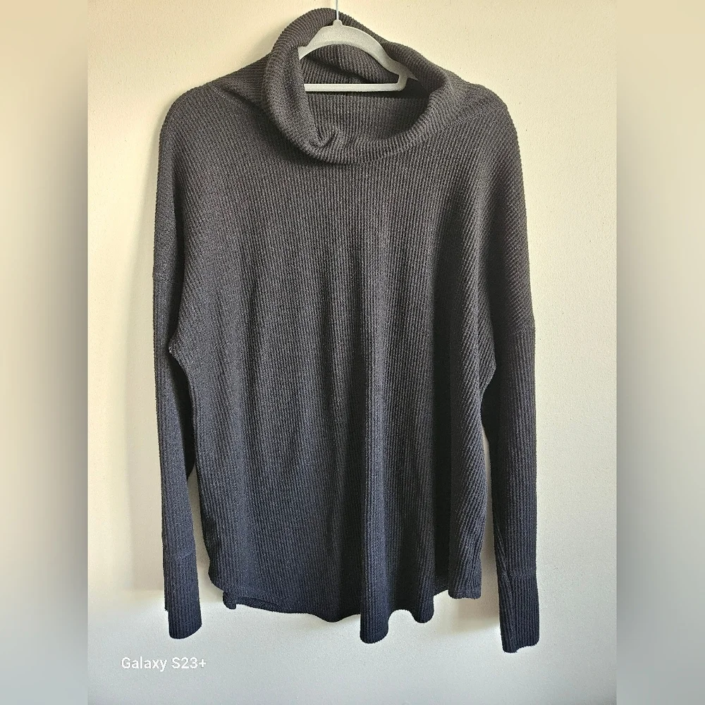 Time & True Waffle Knit Plus Size Cowl Neck Long Sleeve Top Size 16/18